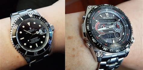 casio g shock o rolex submariner|rolex vs casio.